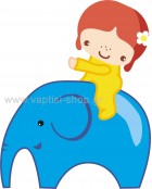  Μωράκι Κοριτσάκι Πάνω σε Ελέφαντα